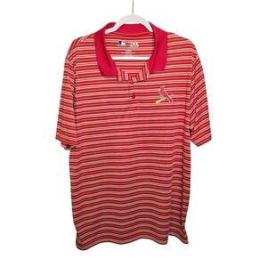 St Louis Cardinals TX3 Cool Performance Polo Men’s XL Red Striped MLB Shirt